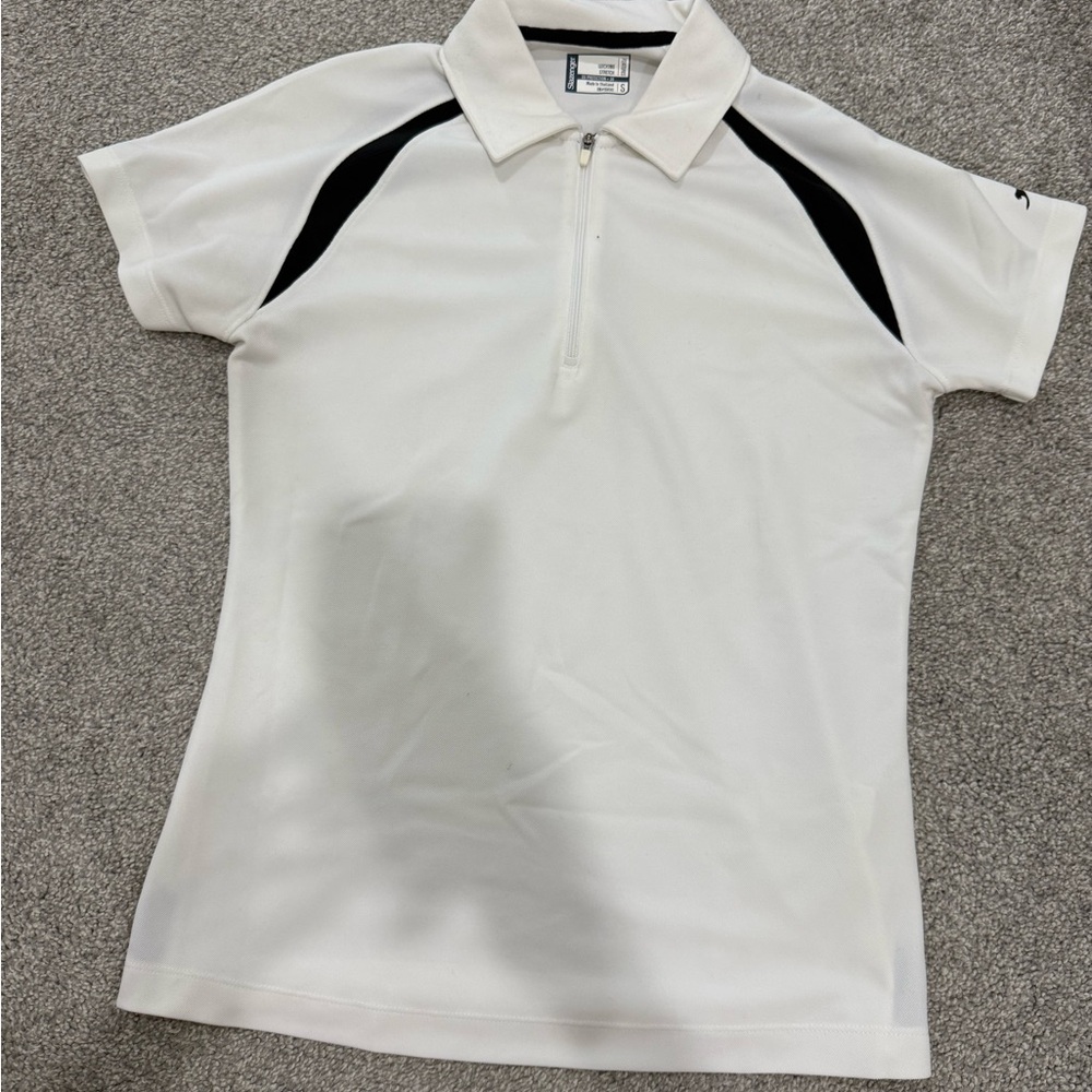Slazenger White Polo with Black Trim